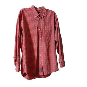 Orvis Long Sleeve Casual Button Down in Red, Blue & White Plaid, Size XXL